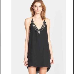 NWOT Haute Hippie Embellished Beaded V-Neck Silk Dress Size XS